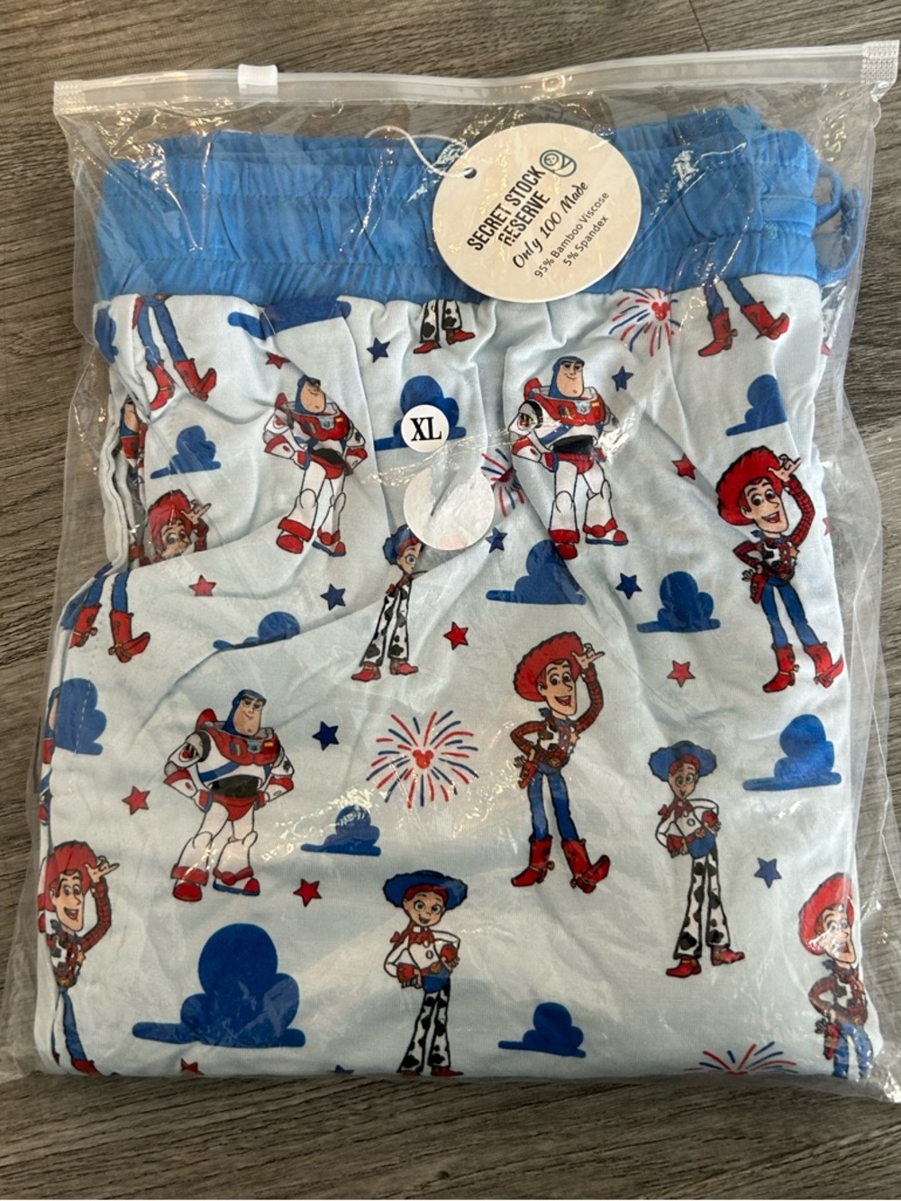 NWT Toy Story Bamboo Character Joggers- White & Blue XL Only 100 Made!